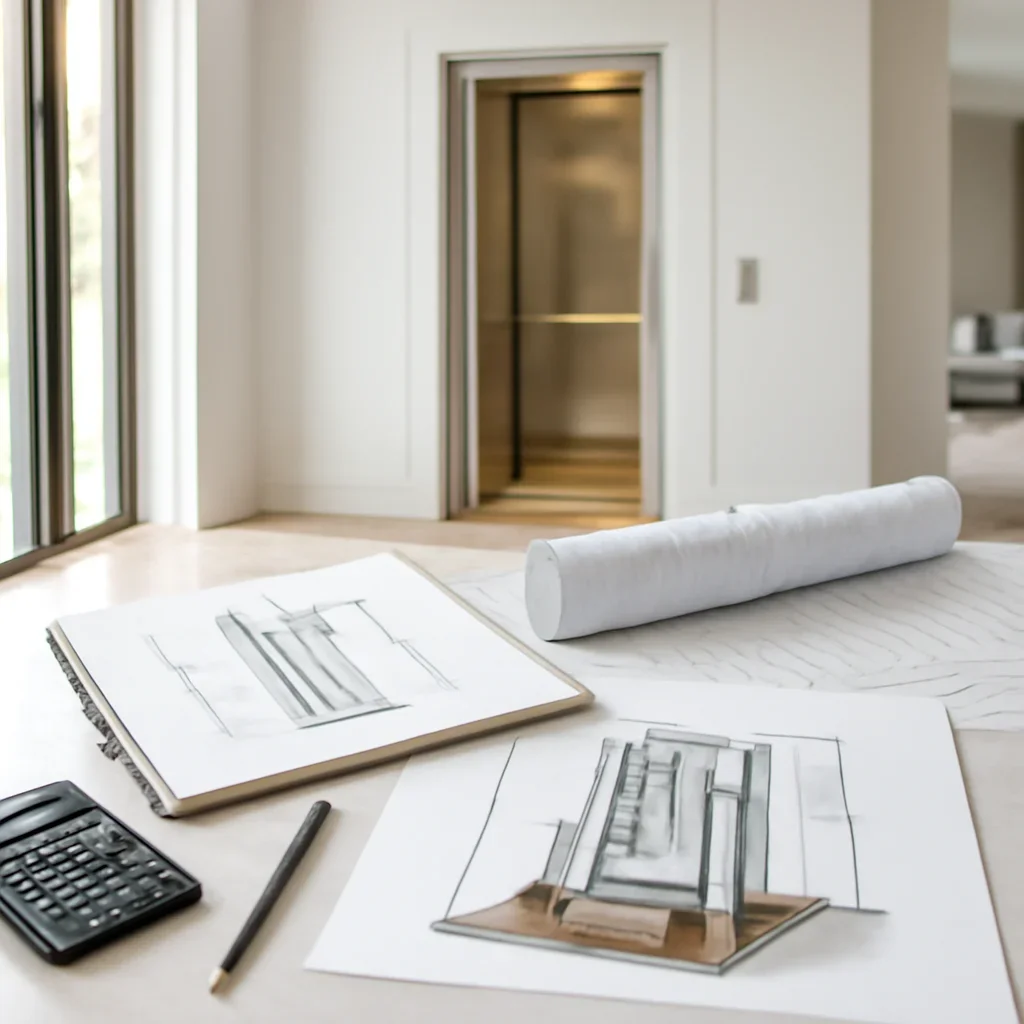 Residential elevator planning materials for pitless home elevators