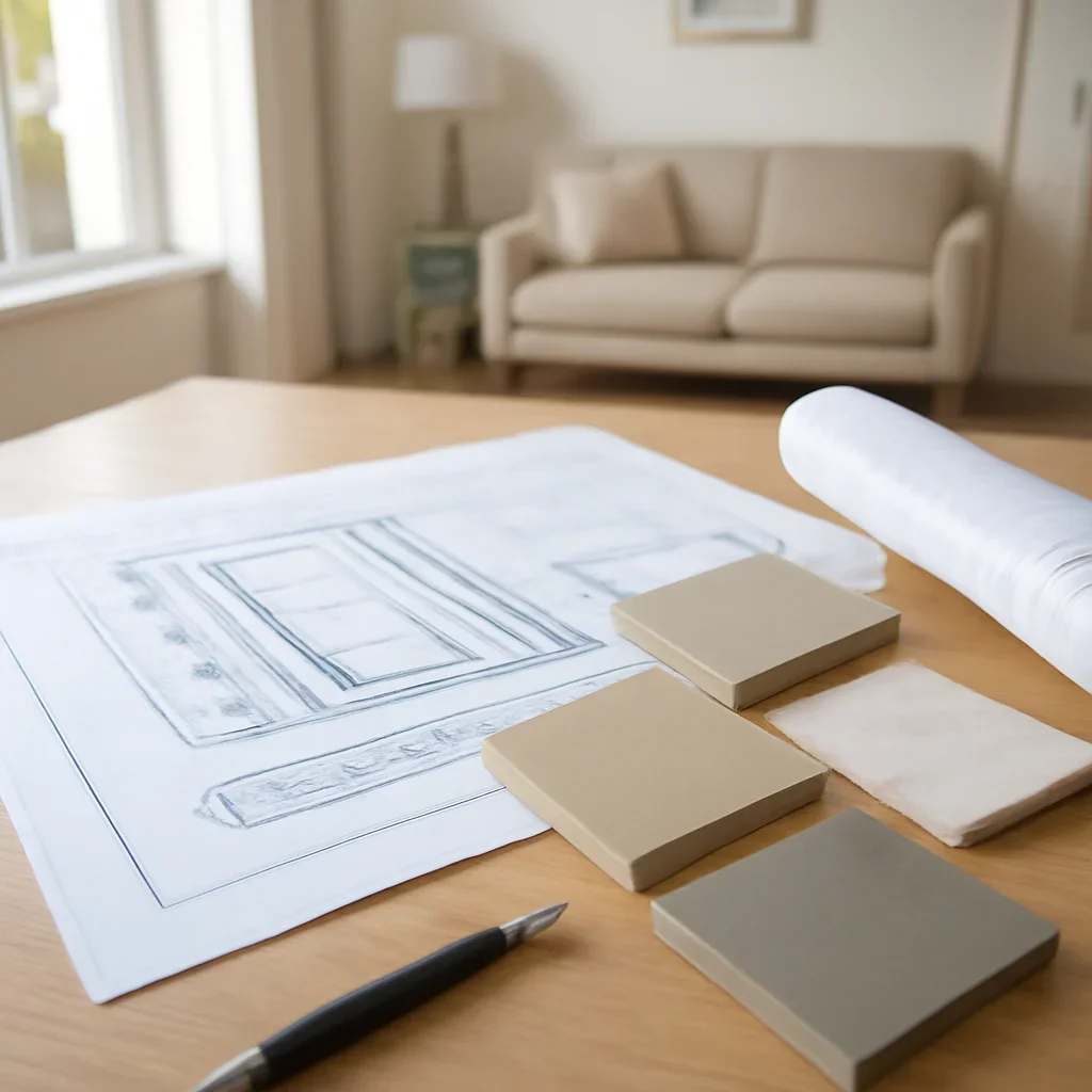Project planning documents and finish samples for vacuum home elevators