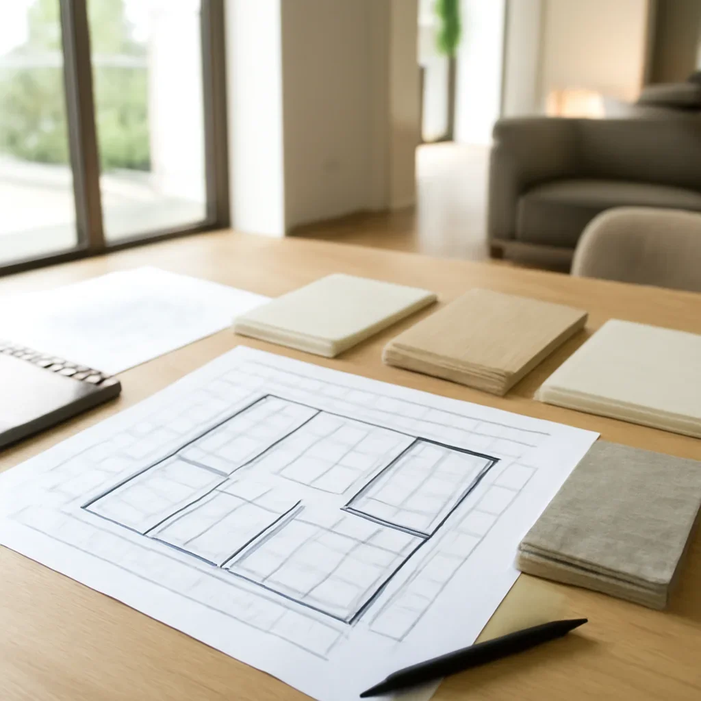 Project planning documents and finish samples for architect integration