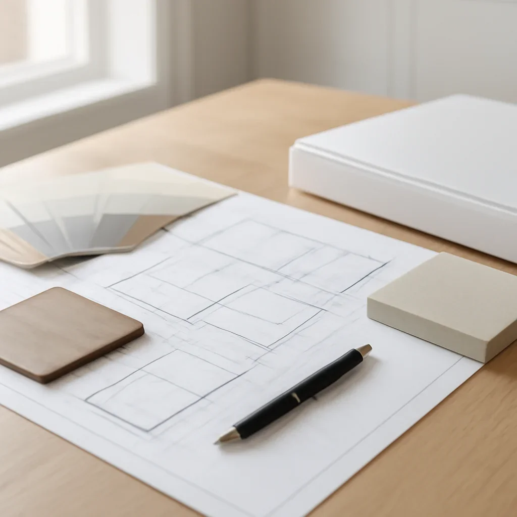 Project planning documents and finish samples for builder integration