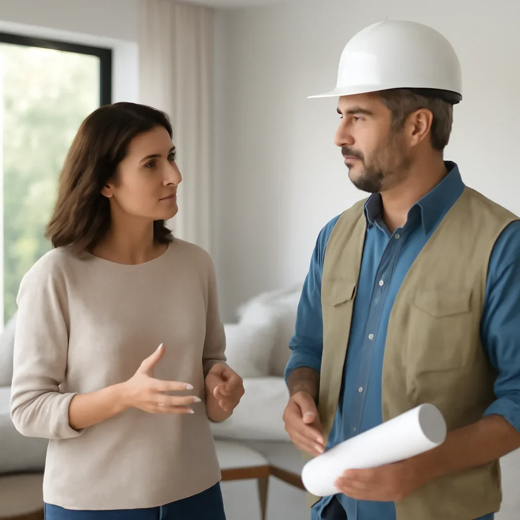 Homeowner discussing next steps for general contractor integration