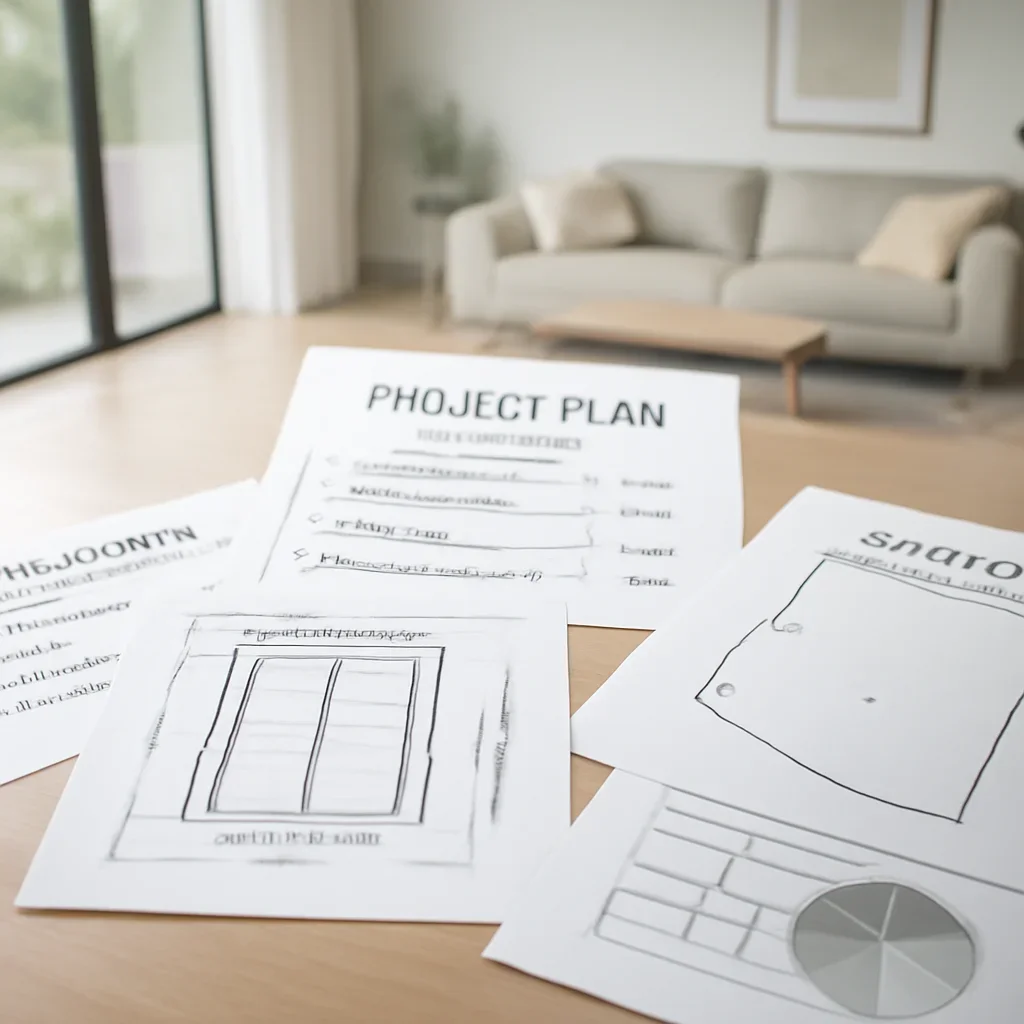 Project planning documents for a residential elevator installation across Arizona
