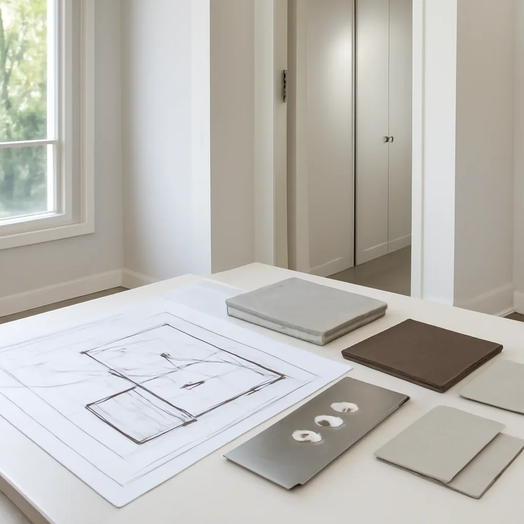 Residential elevator layout review and material selections for a home in Atlanta, GA