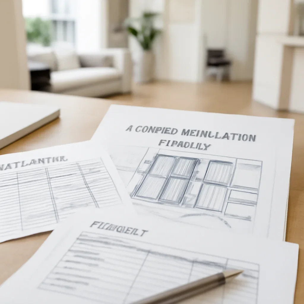 Project planning documents for a residential elevator installation in Atlanta, GA