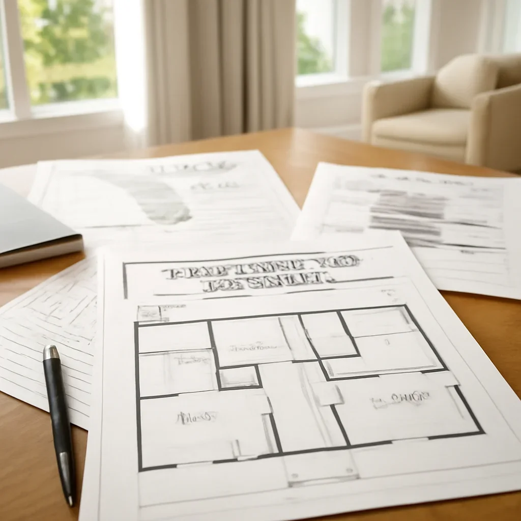 Project planning documents for a residential elevator installation across Florida