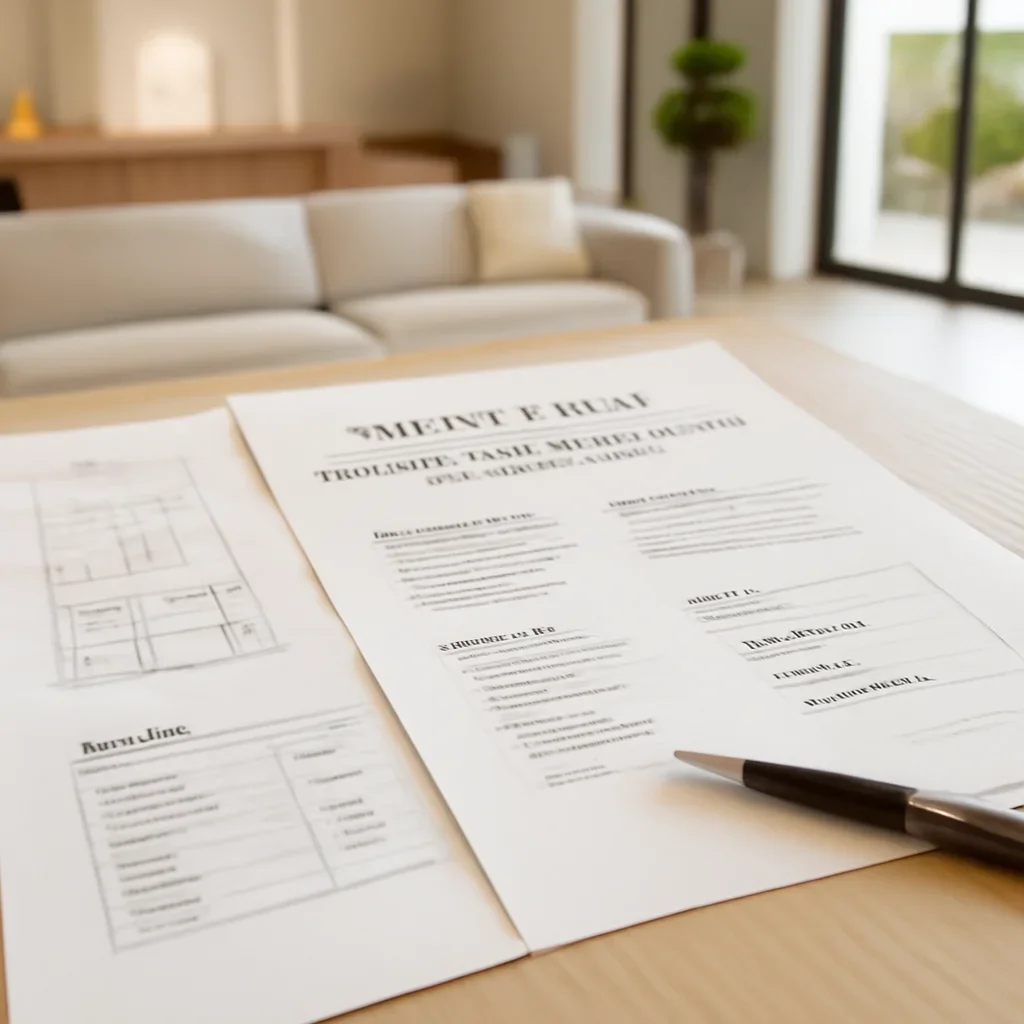 Project planning documents for a residential elevator installation in Los Angeles, CA