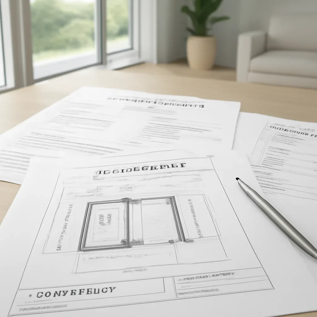 Project planning documents for a residential elevator installation in Miami, FL