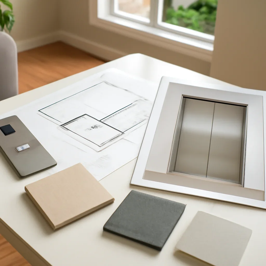 Residential elevator layout review and material selections for a home across Minnesota