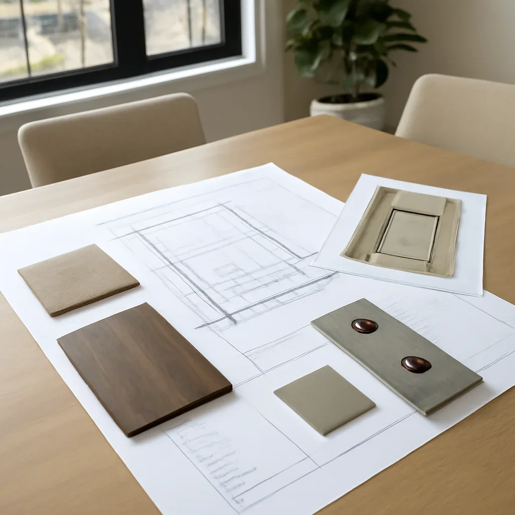 Residential elevator layout review and material selections for a home across New Jersey