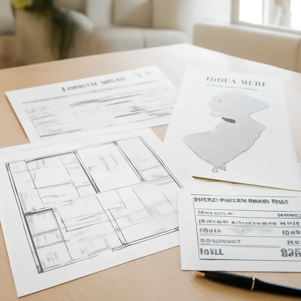 Project planning documents for a residential elevator installation across New Jersey