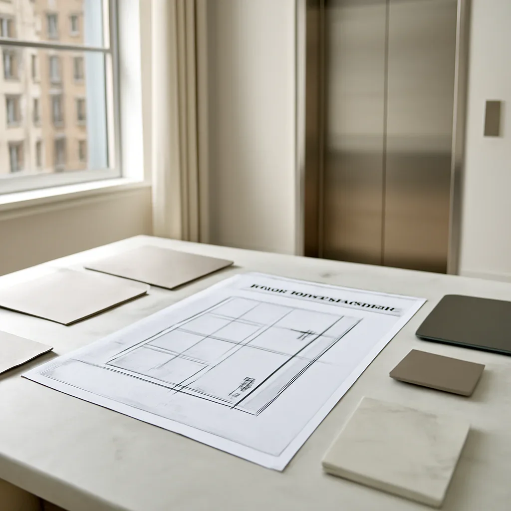 Residential elevator layout review and material selections for a home across New York