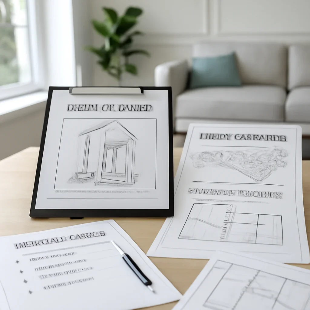 Project planning documents for a residential elevator installation across North Carolina