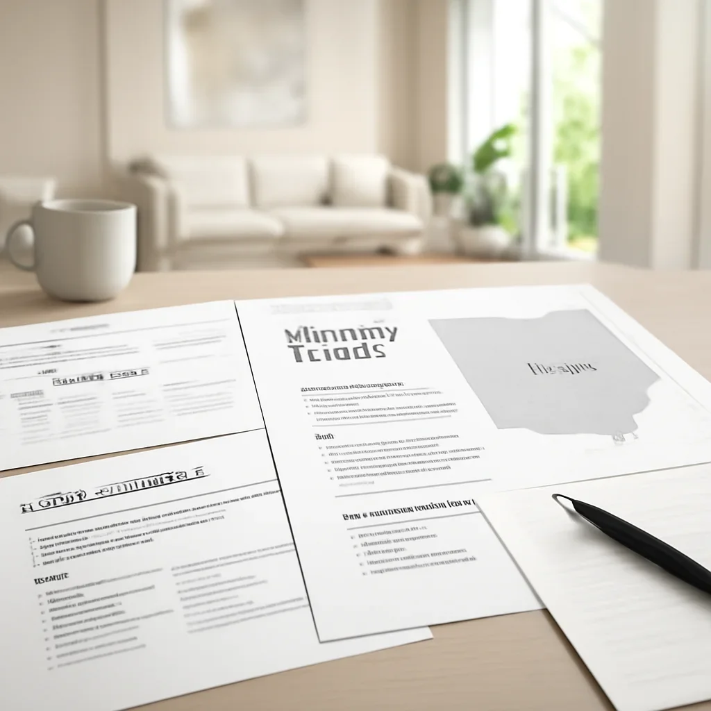 Project planning documents for a residential elevator installation across Ohio