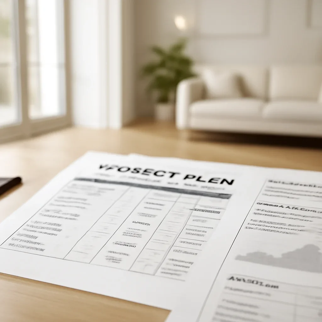 Project planning documents for a residential elevator installation across Virginia